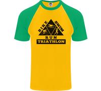 Fruit of the Loom Triathlon Triangle T-Shirt Baseball Uomo Cotone Girocollo