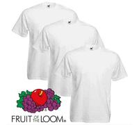 Fruit of the Loom TRIPACK T-Shirt Uomo Bianco Basic pack 3 magliette sport work