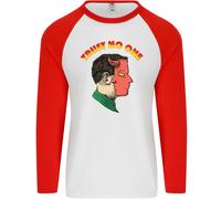 Fruit of the Loom Trust No One Devil Demon 2 Faced Satan Uomo Maglia Baseball