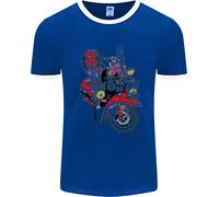 Fruit of the Loom Union Jack MOD Maglietta Ringer Uomo T-Shirt