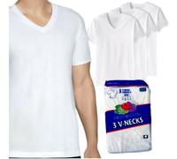 Fruit Of The Loom Uomo 3 Pezzi Magliette A Collo Giro Doppia Difesa