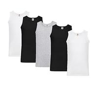 Fruit of The Loom Uomo 5-Pack Athletic Mens Vestaglia Not Applicable, Multicolore (White/Black/Heather Grey 30/36/94), Large