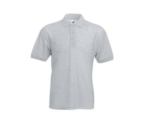 FRUIT OF THE LOOM uomo 65/35 POLO MANICHE CORTE POLO CAMICIE - Erica grigio, Large