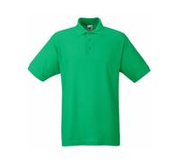 FRUIT OF THE LOOM uomo 65/35 POLO MANICHE CORTE POLO CAMICIE - kelly verde, Medium