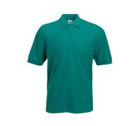 FRUIT OF THE LOOM uomo 65/35 POLO MANICHE CORTE POLO CAMICIE - Smeraldo, X-Large
