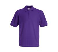 FRUIT OF THE LOOM uomo 65/35 POLO MANICHE CORTE POLO CAMICIE - Viola, XX-Large