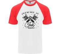 Fruit of the Loom Uomo Addicted to Ink T-Shirt Baseball Manica Corta Cotone