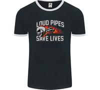 Fruit of the Loom Uomo Biker Ringer T-Shirt Loud Pipes