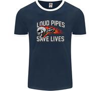 Fruit of the Loom Uomo Biker Ringer T-Shirt Loud Pipes