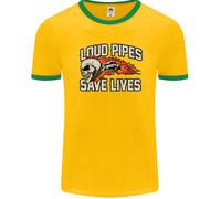 Fruit of the Loom Uomo Biker Ringer T-Shirt Loud Pipes