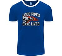 Fruit of the Loom Uomo Biker Ringer T-Shirt Loud Pipes