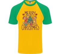 Fruit of the Loom Uomo Gingerbread Man Merry Christmas T-Shirt Baseball