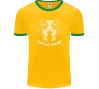 Fruit of the Loom Uomo Great Dane T-Shirt Ringer a Costine