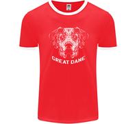 Fruit of the Loom Uomo Great Dane T-Shirt Ringer a Costine