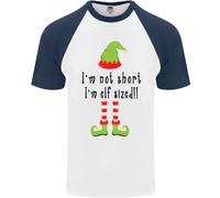 Fruit of the Loom Uomo Im Not Short Im Elf T-Shirt Baseball Cotone
