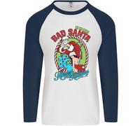 Fruit of the Loom Uomo Maglia Baseball Lunga Natalizia Bad Santa