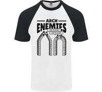 Fruit of the Loom Uomo Maglia Baseball S/S con Stampa Funny Arch Enemies