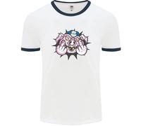Fruit of the Loom Uomo Offensive Pig Finger Ringer T-Shirt Girocollo