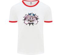 Fruit of the Loom Uomo Offensive Pig Finger Ringer T-Shirt Girocollo