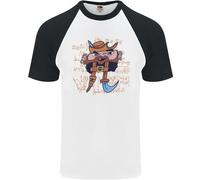 Fruit of the Loom Uomo Pi Pirate T-Shirt Baseball Manica Corta Cotone