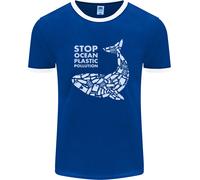 Fruit of the Loom Uomo Stop Ocean Plastic Pollution Ringer T-Shirt
