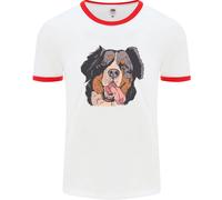 Fruit of the Loom Uomo T-Shirt Ringer Cane Pastore Svizzero Bernese