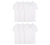 Fruit of the Loom Size V-Neck T-Shirt Intimo, Tall Man-Bianco-Confezione da 6, L Altamente (Pacco da 6) Uomo