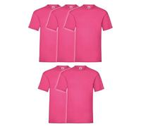 Fruit of the Loom Valueweight - 5 magliette a mezza manica, taglie S, M, L, XL, XXL, XXXL, diversi set di colori selezionabili, fucsia, xxl