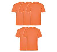 Fruit of the Loom, Valueweight - 5 magliette, taglie S, M, L, XL, XXL, XXXL, diversi set di colori selezionabili, Colore: arancione., xxl