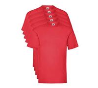 Fruit of the Loom Valueweight 5 Pack T-Shirt, Rosso (Red 40), X-Large (Taglia Produttore: X-L) (Pacco da 5) Uomo