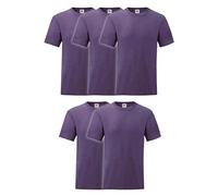 Fruit of the Loom Valueweight - Confezione da 5 T-Shirt da uomo, con sacca MyShirt in omaggio, L