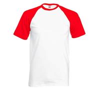 Fruit of the Loom Valueweight - Maglietta a maniche corte, da baseball bianco (XL)