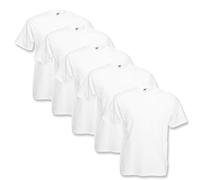 Fruit of the Loom Valueweight - Maglietta a Maniche Corte da Uomo, Confezione da 5, 5 Bianche, 3XL - Pack of 5