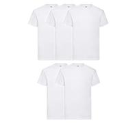 Fruit of The Loom Valueweight - Maglietta a Maniche Corte da Uomo, Confezione da 5, 5 Bianche, L