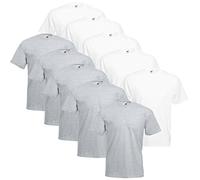 Fruit of the Loom Valueweight - Maglietta a Maniche Corte da Uomo, Confezione da 5, 5 Bianco/5 Grigio, XL