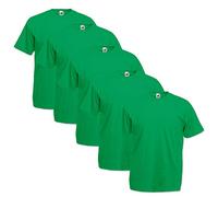 Fruit of the Loom Valueweight - Maglietta a Maniche Corte da Uomo, Confezione da 5, Lime, XL