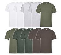 Fruit of the Loom Valueweight - Maglietta a maniche corte da uomo, confezione da 5, XXL
