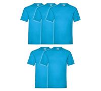 Fruit of the Loom Valueweight - Maglietta, confezione da 5 pezzi, taglia: 2XL, colore: azzurro, azzurro