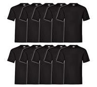 Fruit of The Loom Valueweight Maglietta Uomo, 10x Deep Black, 5XL