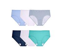 Fruit of the Loom Women's 6 Pack Comfort Covered Cotton Hipster Panties, Assorted, 5