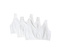 Fruit of the Loom Women's Built-Up Sports Bra, White-3 Pack, 36