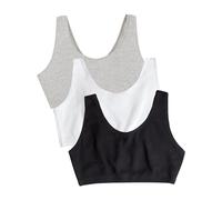 Fruit of the Loom Women's Built Up Tank Style Sports Bra 6 Pack, Black/White/Heather Grey, 50