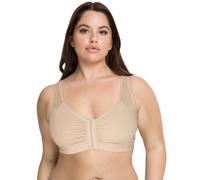 Fruit of the Loom Women's Comfort Front Close Sport Bra with Mesh Straps, Sand, 42