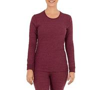 Fruit of The Loom Women's Micro Waffle Premium Thermal Crew Top, Merlot Heather, Small