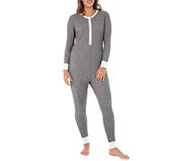 Fruit of the Loom Women's Micro Waffle Premium Thermal Union Suit, Smoke Heather, X-Large-XX-Large