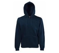 Fruit of the Loom - Zip, Felpa con cappuccio, Uomo, Blu (Deep Navy), Medium