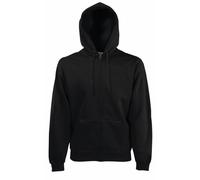 Fruit of the Loom Zip Front Premium Felpa con Cappuccio, Nero, S Uomo