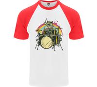 Fruit of the Loom Zombie Cat Drummer Uomo T-Shirt Baseball S/S