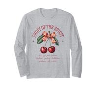 Fruit Of The Spirit Chrisitan Vintage Bibbia Verse Cherries Maglia a Manica