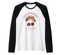Fruit Of The Spirit Chrisitan Vintage Bibbia Verse Cherries Maglia con Maniche Raglan